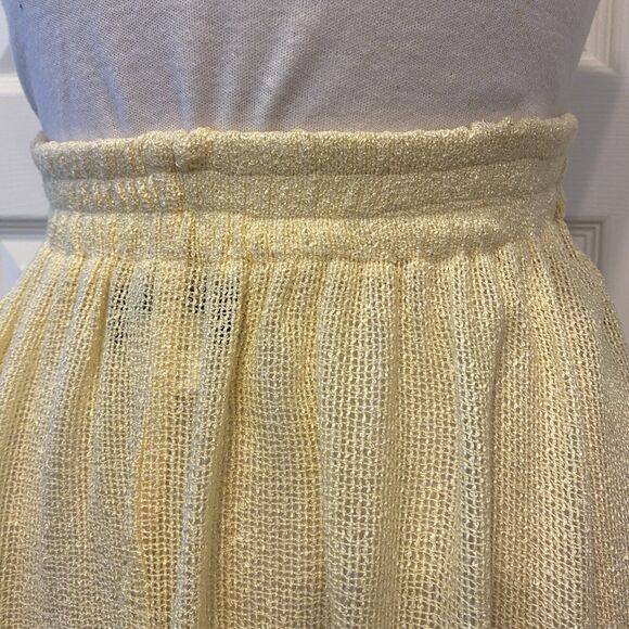 Vtg SYBIL 3pc Skirt/Blouse/Belt Cotton Mesh Elastic SelfBelt Full Midi Sz 8 USA - Picture 9 of 12